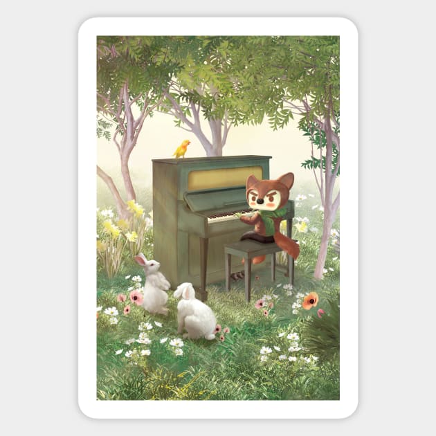 Forest Piano Sticker by zkozkohi